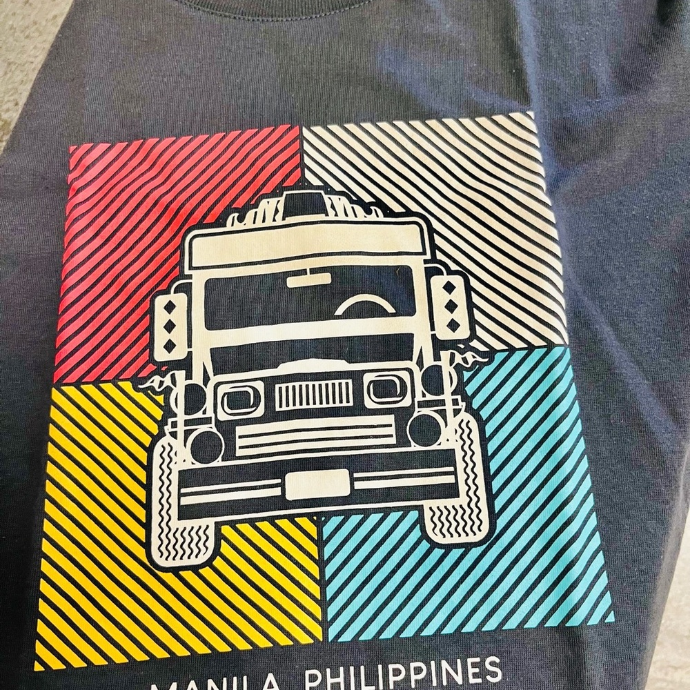 Graphic Tee with Jeepney Design - Manila Philippines